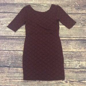 EUC Sz M Free People Bodycon Dress Maroon Burgundy
